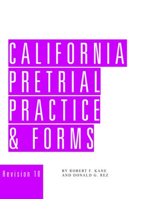cover image of California Pretrial Practice & Forms